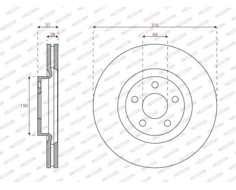 Brake disc DDF3058C Ferodo, Image 2