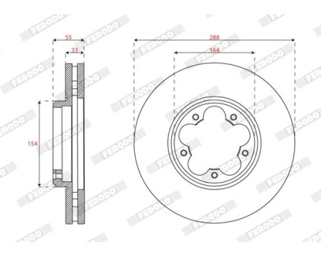 Brake disc DDF3059C Ferodo, Image 2