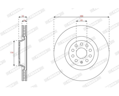 Brake disc DDF3062C-1 Ferodo, Image 2