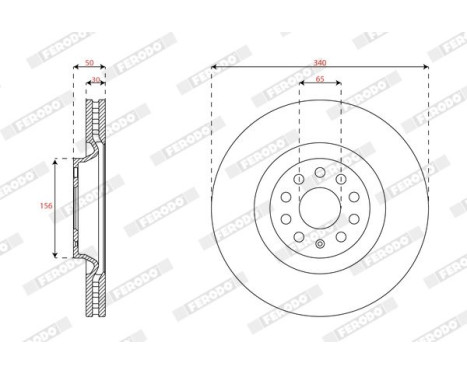 Brake disc DDF3062C-1 Ferodo, Image 2