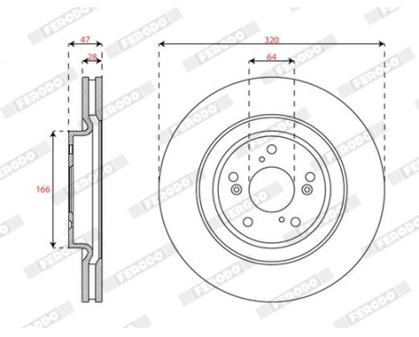 Brake disc DDF3069C Ferodo, Image 2