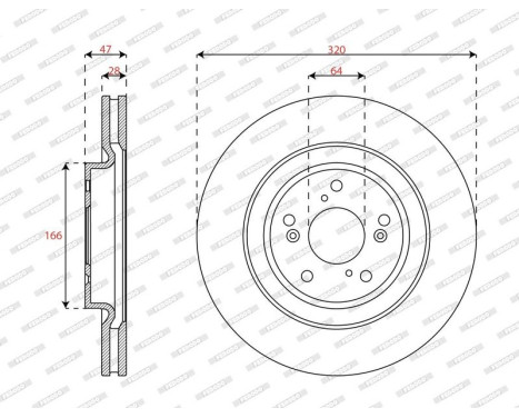 Brake disc DDF3069C Ferodo, Image 2
