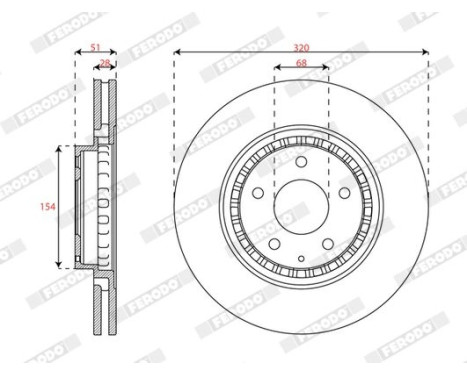 Brake disc DDF3070C Ferodo