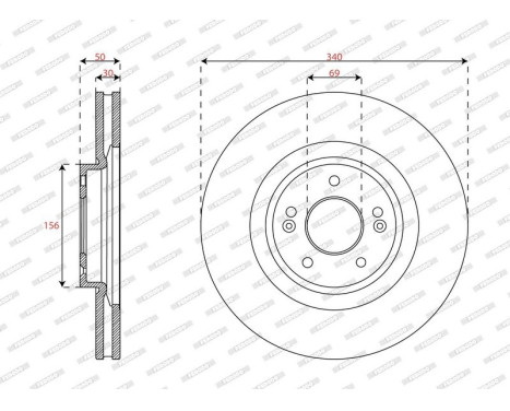 Brake disc DDF3074C Ferodo, Image 2