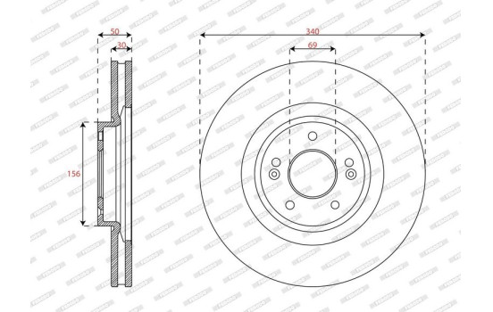 Brake disc DDF3074C Ferodo, Image 2