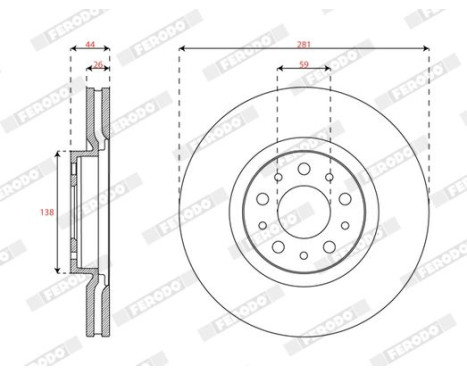 Brake disc DDF3075C Ferodo, Image 2