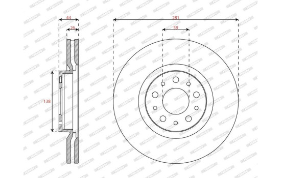 Brake disc DDF3075C Ferodo, Image 2