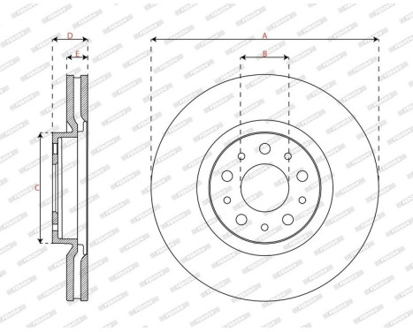Brake disc DDF3075C Ferodo, Image 3