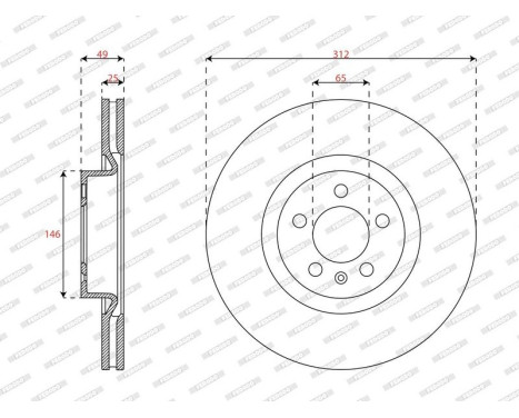 Brake disc DDF3080C Ferodo, Image 2