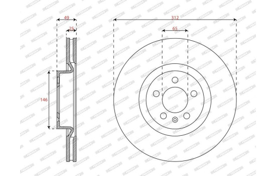 Brake disc DDF3080C Ferodo, Image 2
