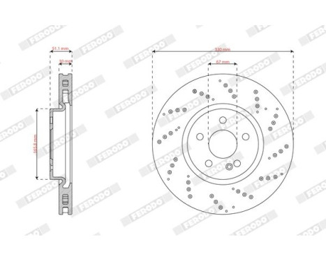 Brake disc DDF3081C Ferodo, Image 2