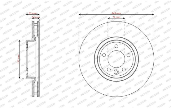 Brake disc DDF3083C-1 Ferodo