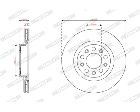 Brake disc DDF3085C Ferodo, Image 2