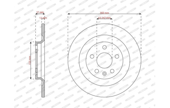Brake disc DDF3088C Ferodo, Image 2