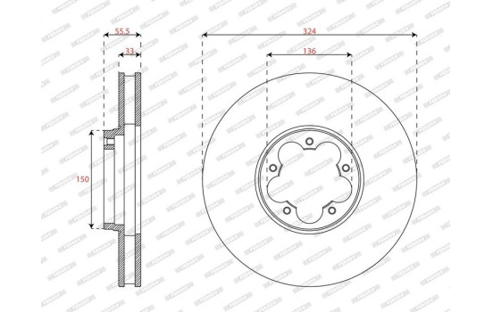 Brake disc DDF3095C Ferodo, Image 2