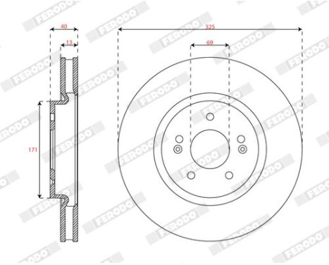 Brake disc DDF3102C-1 Ferodo, Image 2