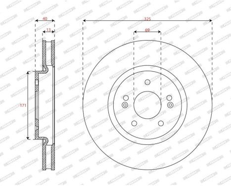 Brake disc DDF3102C-1 Ferodo, Image 2
