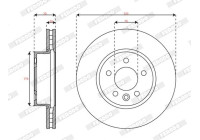 Brake disc DDF3104C-1 Ferodo