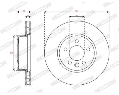 Brake disc DDF3104C-1 Ferodo