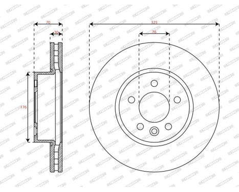 Brake disc DDF3104C-1 Ferodo, Image 2
