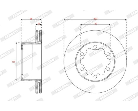 Brake disc DDF3105C-1 Ferodo, Image 2