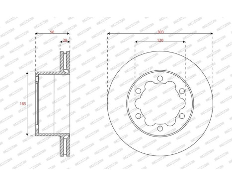 Brake disc DDF3105C-1 Ferodo, Image 2