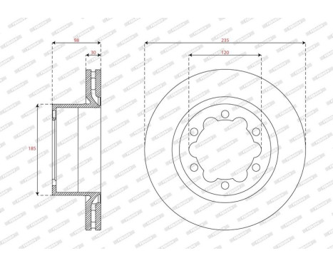 Brake disc DDF3106C-1 Ferodo, Image 2