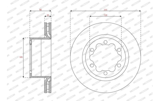 Brake disc DDF3106C-1 Ferodo, Image 2