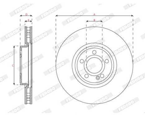 Brake disc DDF3109C-1 Ferodo, Image 2