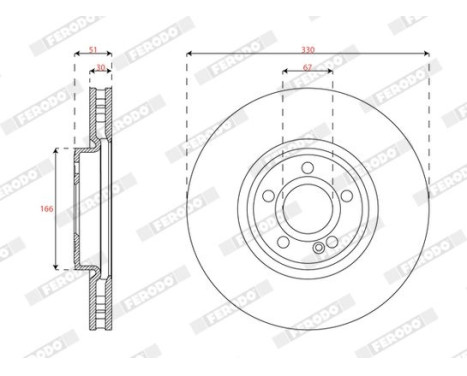 Brake disc DDF3109C-1 Ferodo