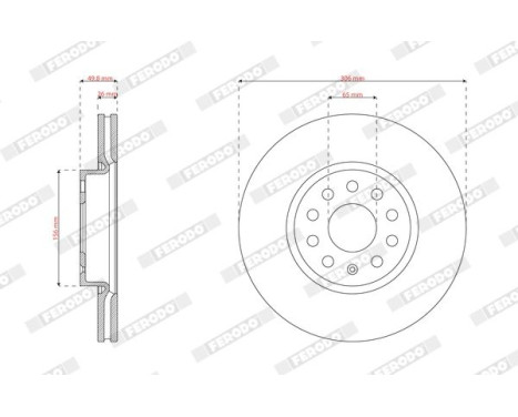 Brake disc DDF3121C Ferodo, Image 2