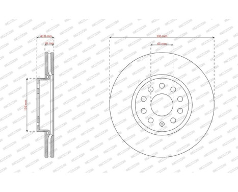 Brake disc DDF3121C Ferodo, Image 2