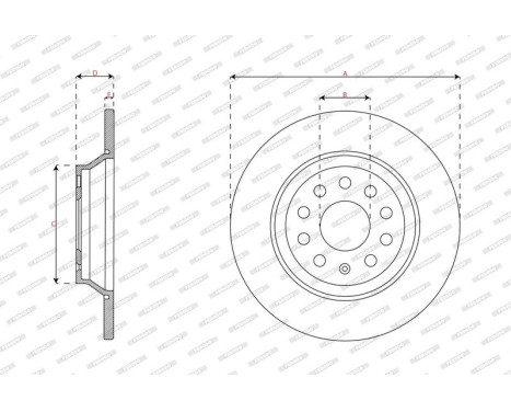 Brake disc DDF3169C Ferodo, Image 2