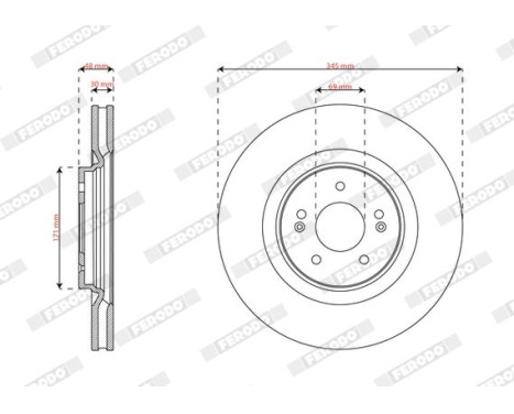 Brake disc DDF3171C-1 Ferodo, Image 2