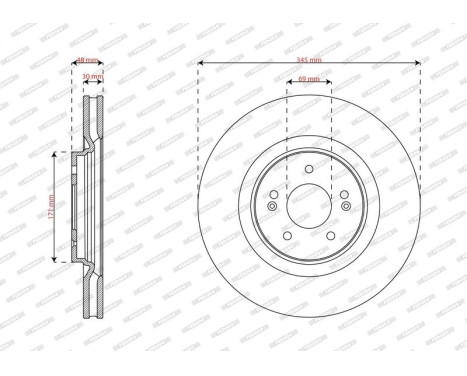 Brake disc DDF3171C-1 Ferodo, Image 2