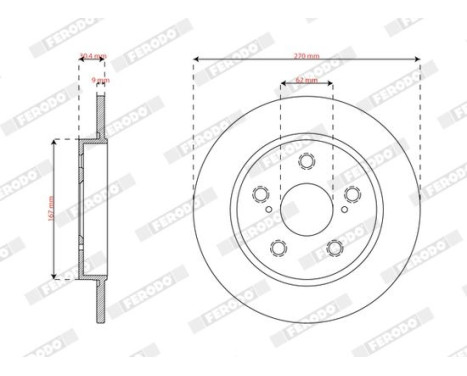 Brake disc DDF3174C Ferodo, Image 2