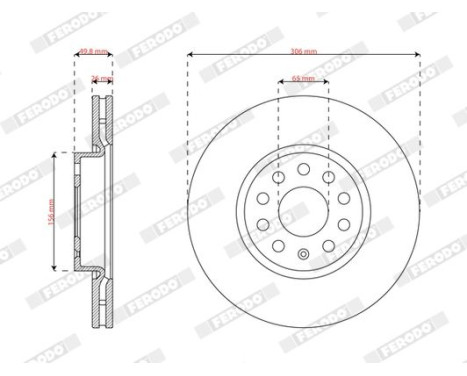 Brake disc DDF3182C Ferodo, Image 2