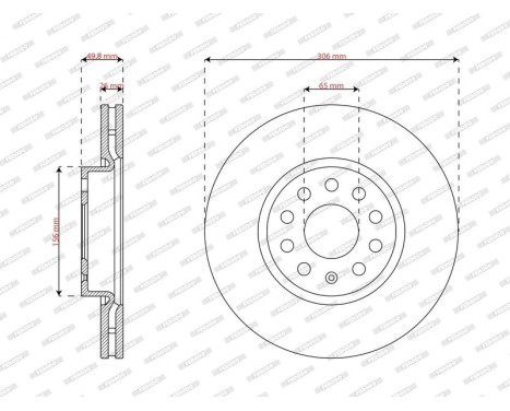 Brake disc DDF3182C Ferodo, Image 2