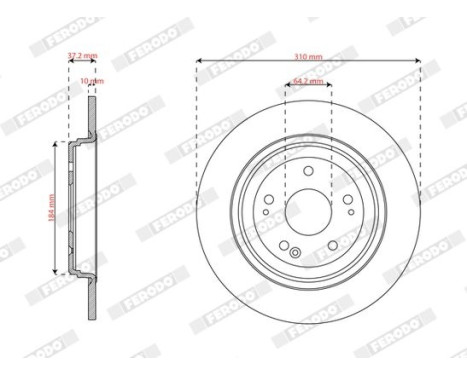 Brake disc DDF3189C Ferodo, Image 2
