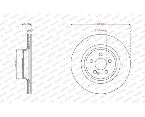 Brake disc DDF3204C Ferodo, Image 2