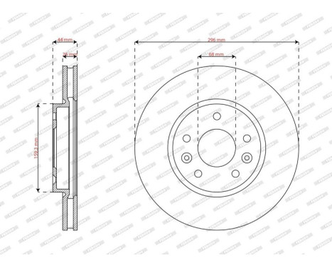 Brake disc DDF3208C Ferodo