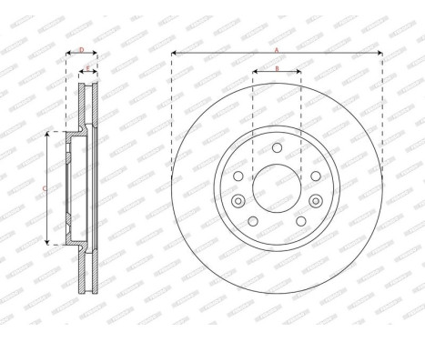 Brake disc DDF3208C Ferodo, Image 2