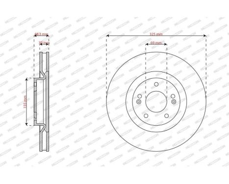 Brake disc DDF3242C Ferodo
