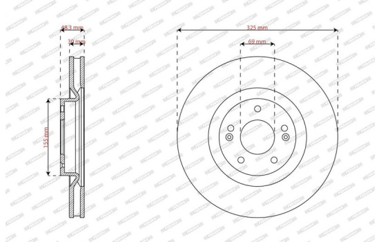 Brake disc DDF3242C Ferodo