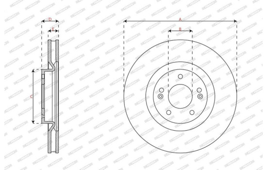 Brake disc DDF3242C Ferodo, Image 2