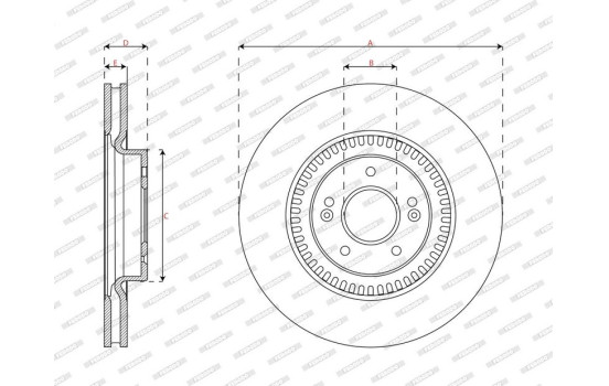 Brake disc DDF3340C Ferodo, Image 2
