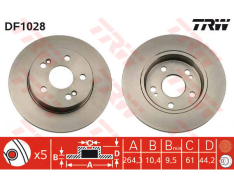 Brake Disc DF1028 TRW