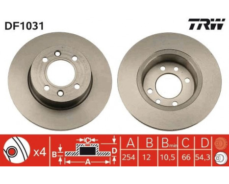 Brake Disc DF1031 TRW, Image 2