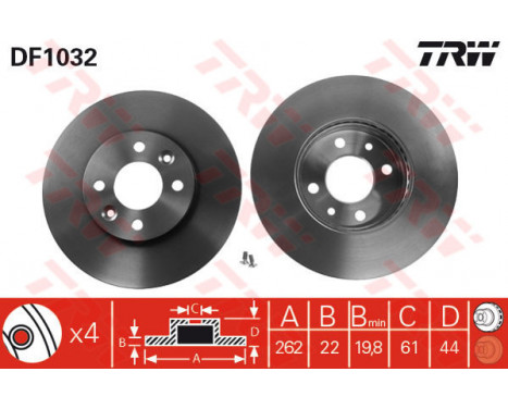 Brake Disc DF1032 TRW