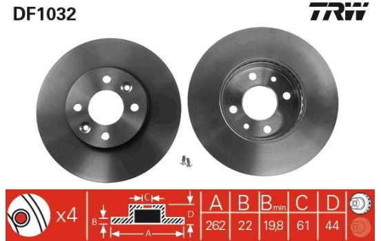 Brake Disc DF1032 TRW, Image 2